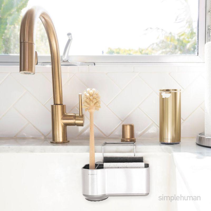 simplehuman Slim Sink Caddy Sponge Holder, Brushed Stainless Steel