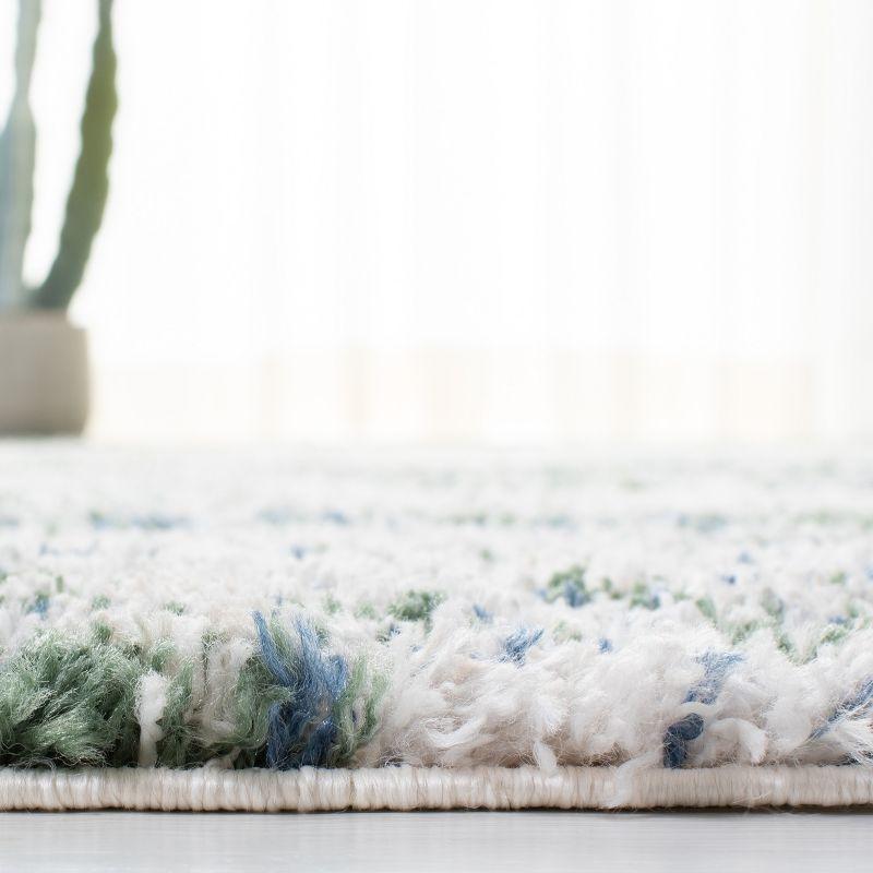 Berber Shag BER219 Power Loomed Area Rug - Green/Beige - 5'3"x7'6" - Safavieh.