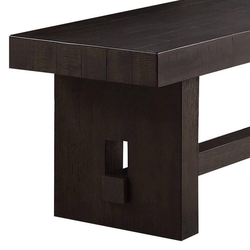 Acme Furniture Haddie Bench Distressed Walnut: Rectangular Wood Frame, Nailhead Trim, Seats 2