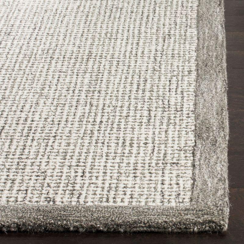 Ivory Abstract Tufted Wool Square Rug 6'x6'