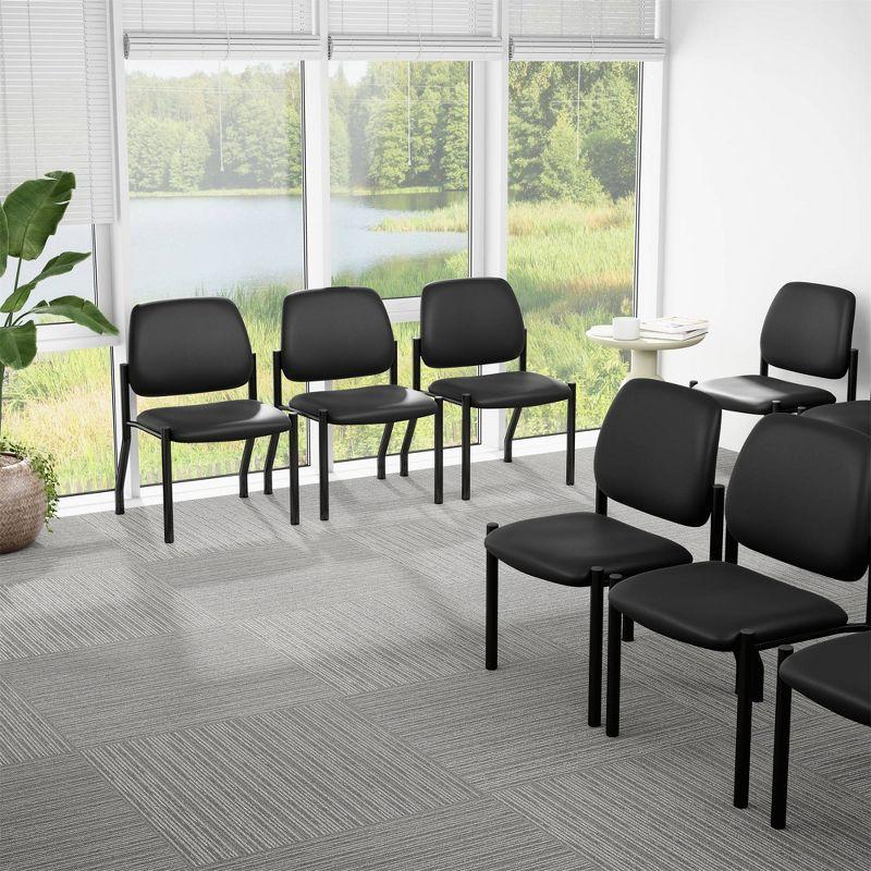 400lbs Weight Capacity Guest Chair Antimicrobial Black - Boss Office Products: Sturdy, Easy Clean, Armless