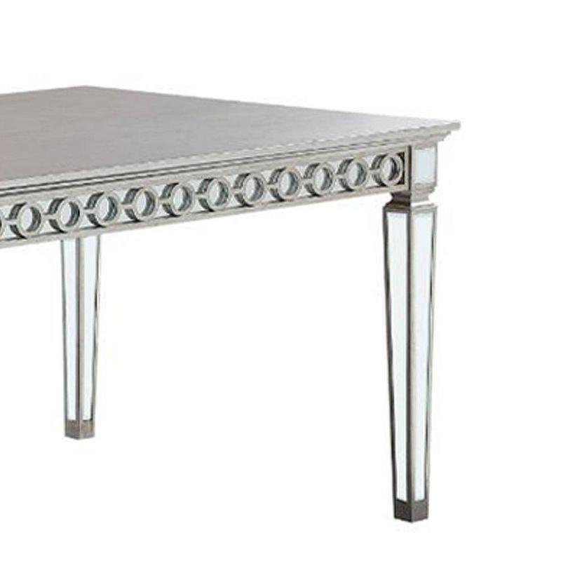 Varian Mirrored & Antique Platinum Extendable Dining Table