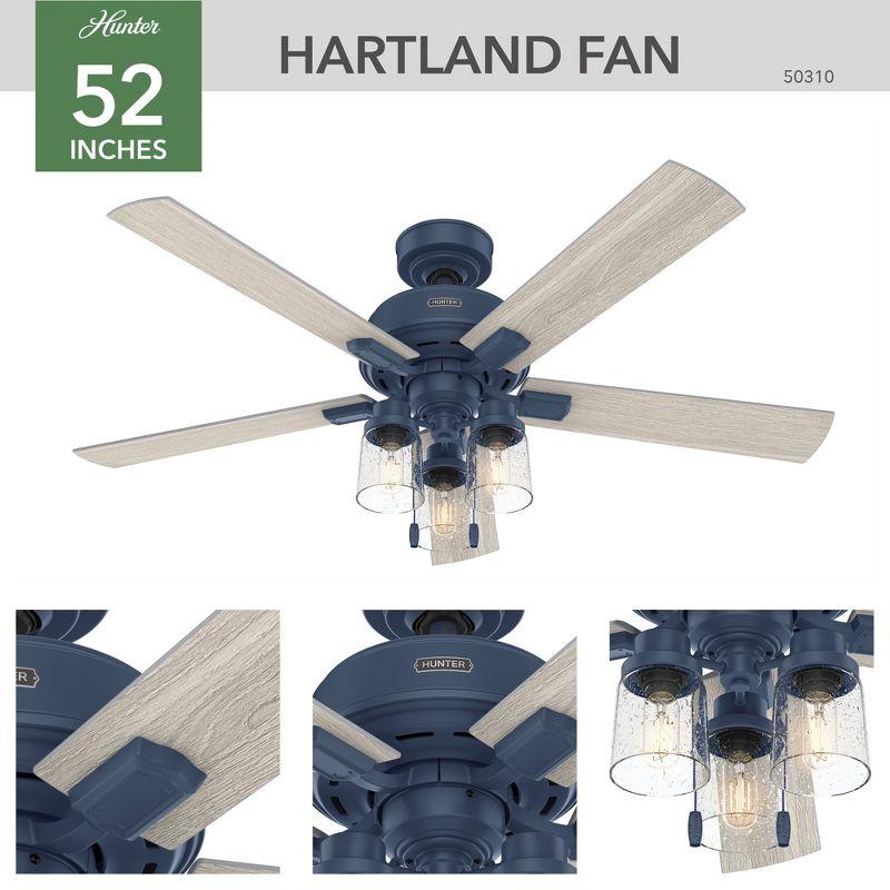 52" Hartland 5 - Blade Standard Ceiling Fan with Pull Chain and Light Kit Included