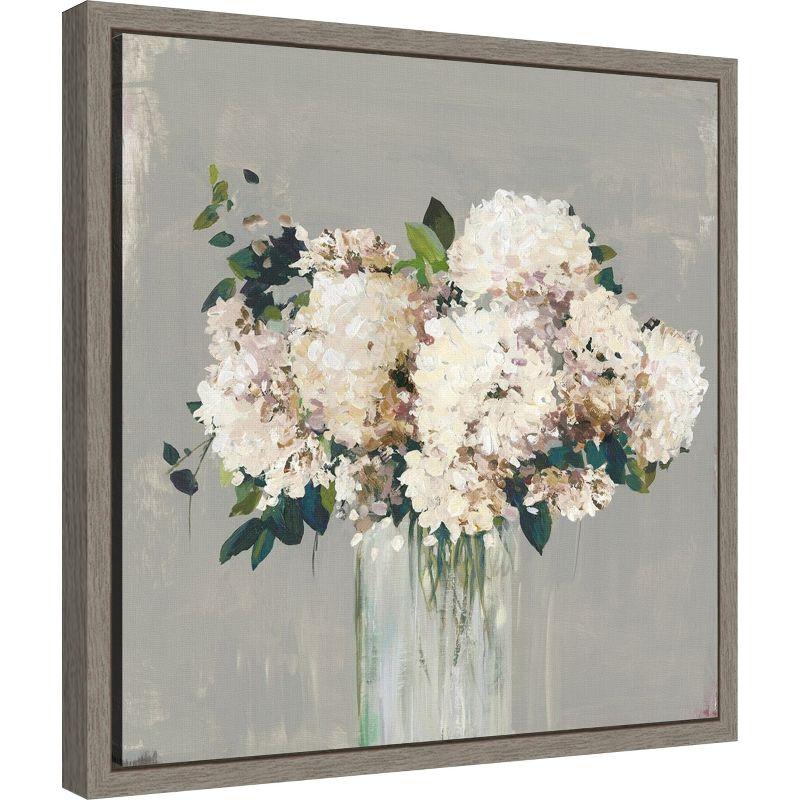 Amanti Art White Hydrangea (Vase) by Allison Pearce Canvas Wall Art Print Framed 16 x 16-in.