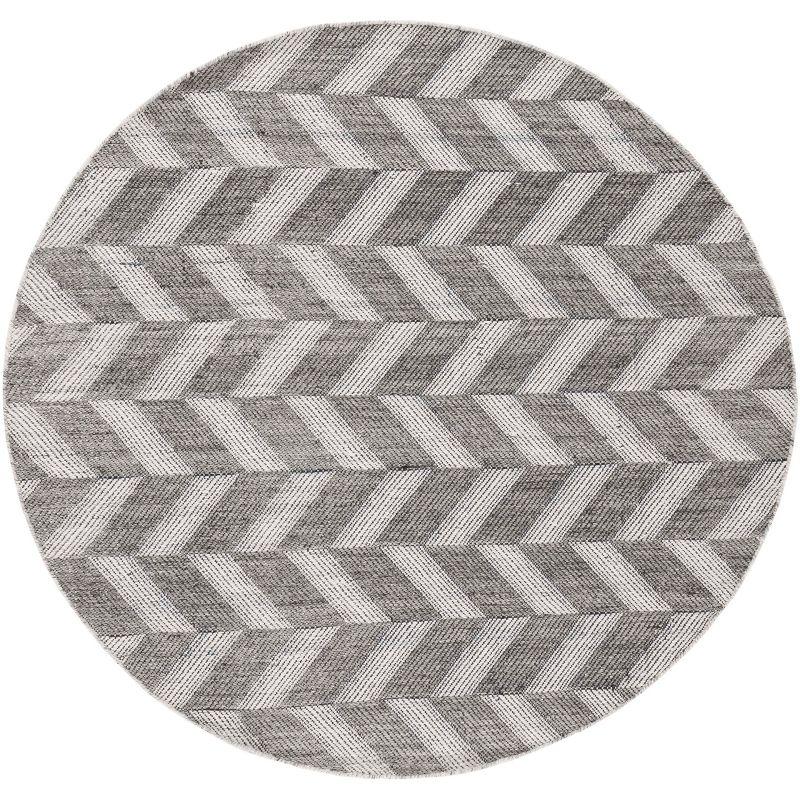 Kilim KLM730 Hand Woven Area Rug - Grey/Ivory - 6' Round - Safavieh.