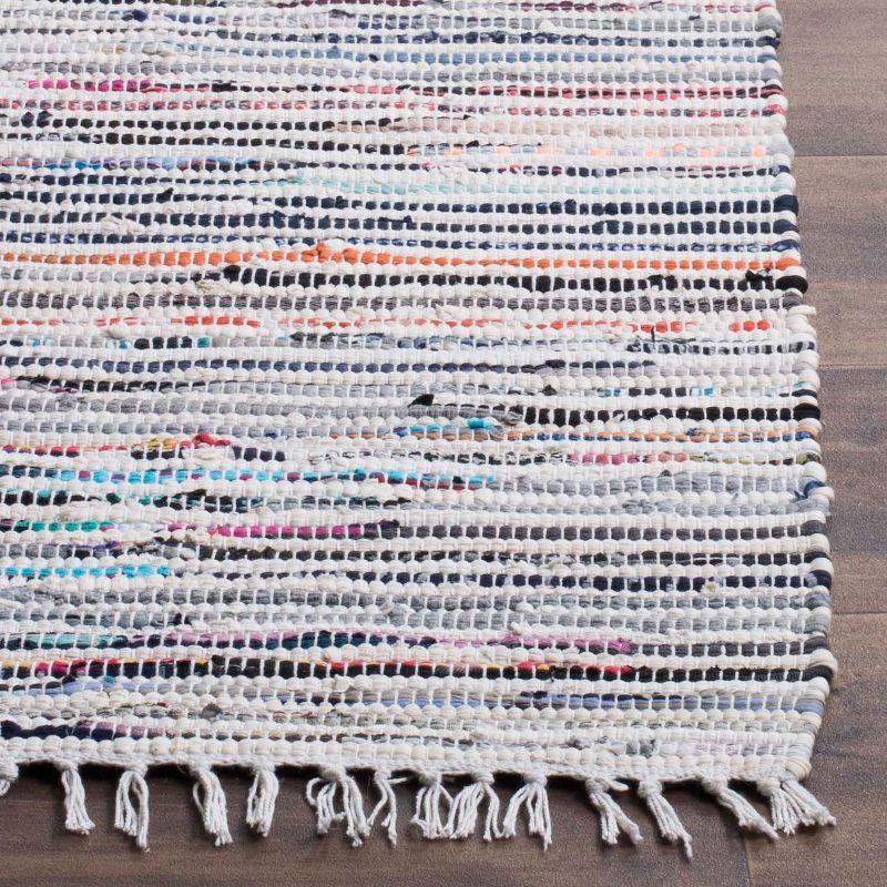 Rag Area Rug RAR125 Hand Woven Area Rug - Ivory/Multi - 6'x6' - Safavieh.