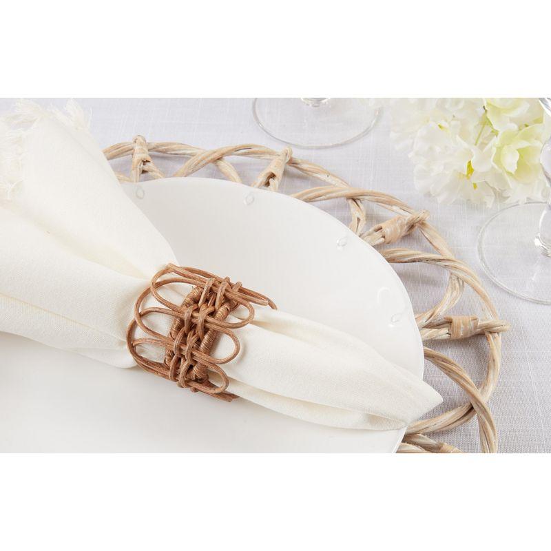 Hughie Rattan Napkin Rings with Twisted Design