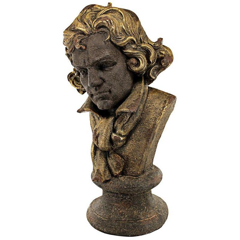 Antique Gold and Ebony Ludwig van Beethoven Bust Sculpture