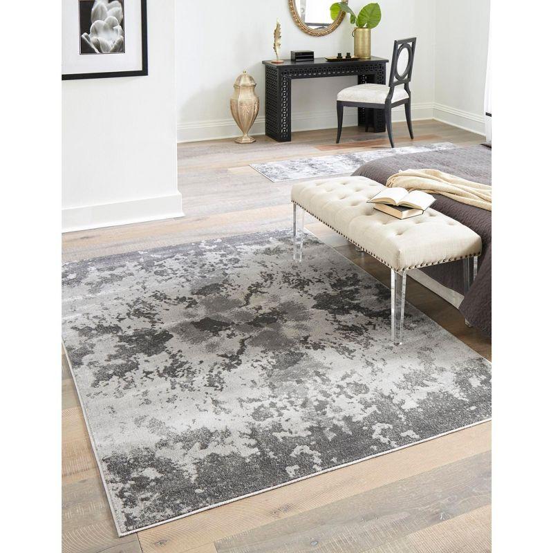Unique Loom 4' 1 x 6' 1 Light Gray Metro Space Area Rug