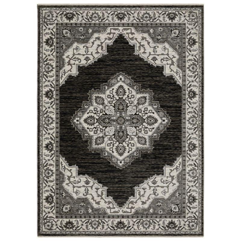 Oriental Weavers Chamberlain CH05C Charcoal/ Ivory Indoor Area Rug - 5'3" x 7'6"