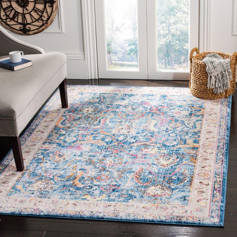 Bristol BTL357 Power Loomed Indoor Area Rug - Blue/Light Grey - 4'x6' - Safavieh