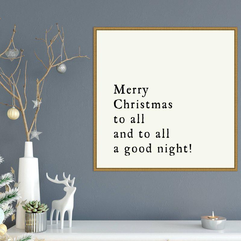 22" x 22" Merry Christmas To All Framed Wall Canvas - Amanti Art