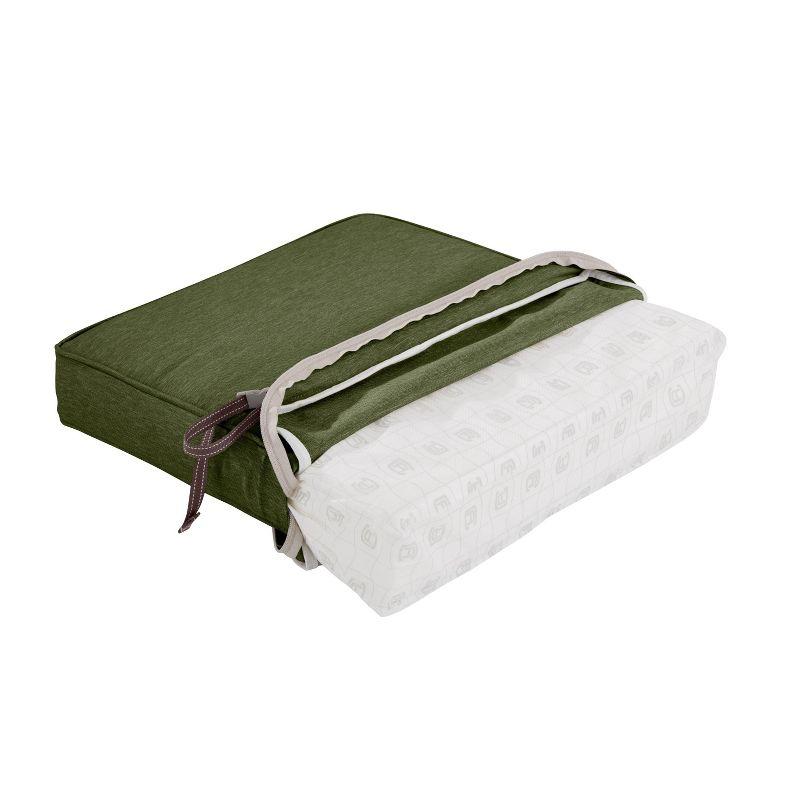 Classic Accessories 19"x20" Montlake Water Resistant Patio Lounge Back Cushion Solid - Heather Fern Green: Zippered, Polyurethane Foam Filled