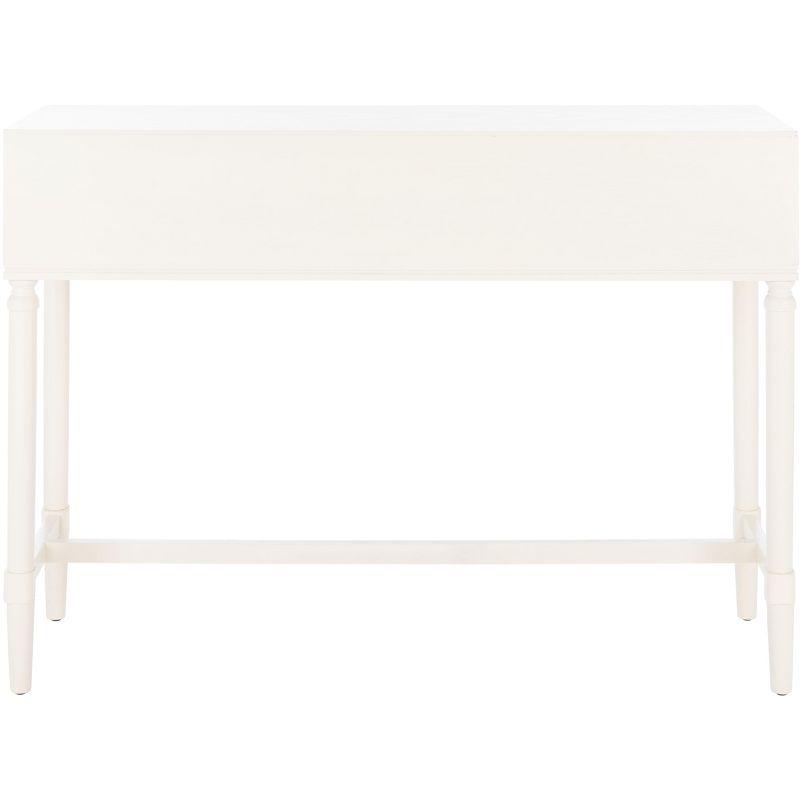 White Wood and Metal Console Table with Storage