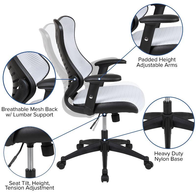 Elevate White Mesh High-Back Adjustable Executive Office Chair