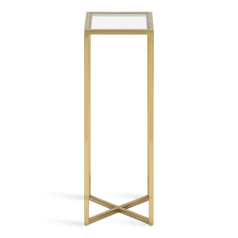 Kate and Laurel Jaspur Square Metal Drink Table, 7x7x21, Gold