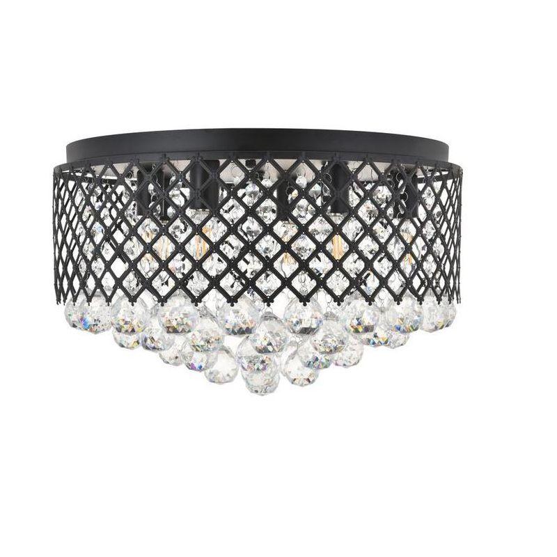 Elegant Lighting Tully 6 light Matte Black Flush Mount