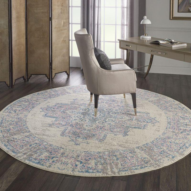 Nourison Grafix GRF14 Ivory/Pink Area Rug 8' x ROUND