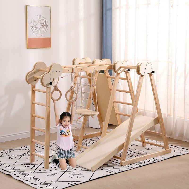 Funphix 5 In 1 Wooden Climber - Natural