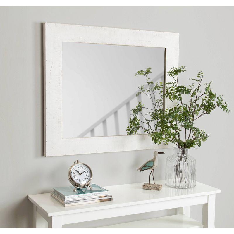 30" x 36" Garvey Wood Framed Wall Mirror White - Kate and Laurel: Modern Rectangle, No Assembly, Wall Mount