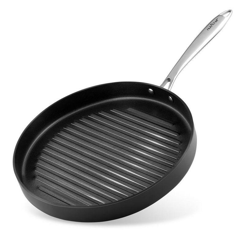 NutriChef Hard-Anodized Nonstick Grill Pan with Riveted Handle