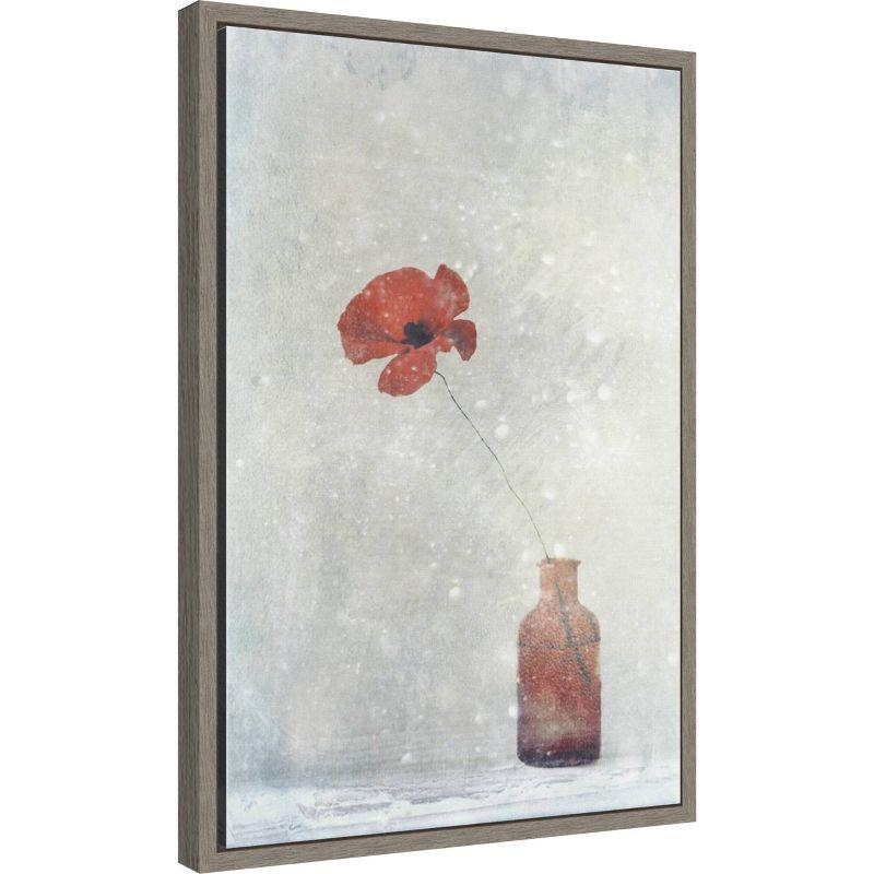 Amanti Art 16"x23" Winter Poppy by Delphine Devos: Modern Lithograph, Vertical Wall Art, Polystyrene Frame