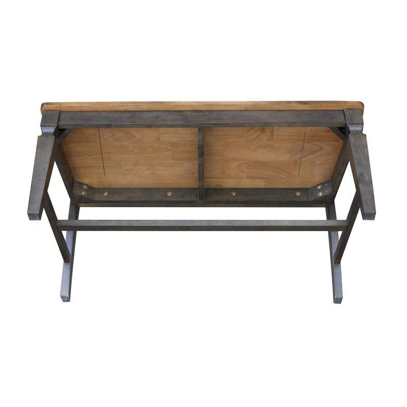 Vista Slatback Bench Hickory Brown - International Concepts: Solid Wood, Kitchen, Dining, Unupholstered