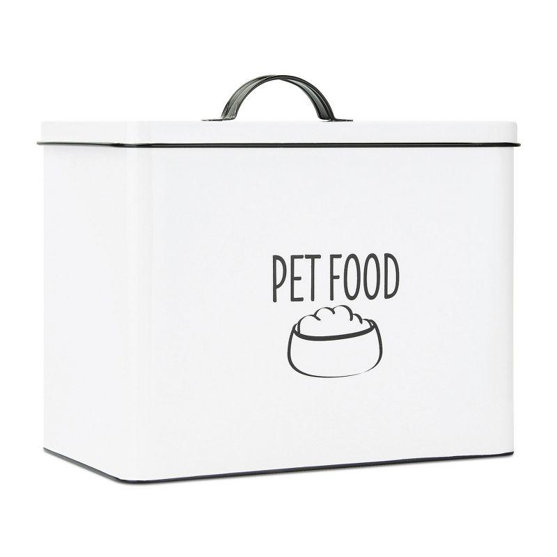 Outshine Co Outshine White Farmhouse Dog Food Bin Storage Container Cute Pet Food And Treat Canister With Lid & Reviews | Wayfair