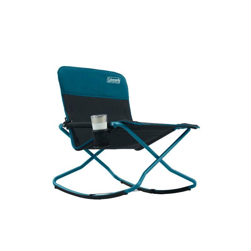 Deep Ocean Portable Outdoor Rocking Chair with Padded Arms