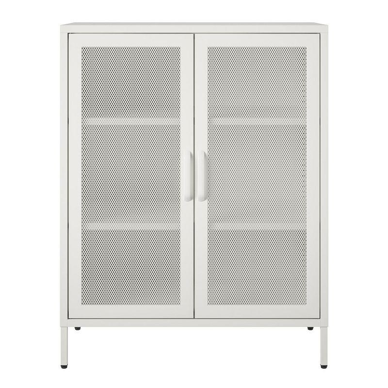 White Metal Lockable Cabinet with Adjustable Shelving