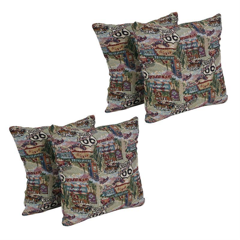 Blazing Needles Route 66 Tapestry Throw Pillows Set of 4