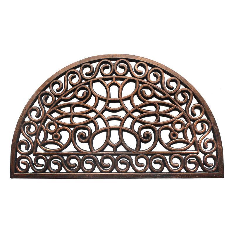 Bronze Half-Round Trellis Rubber Outdoor Doormat