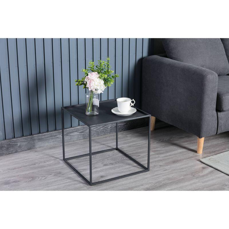 Burnham Home Highlands Side Table Dark Gray - Boraam: Oak Wood, Removable Tray Top, No Assembly Required