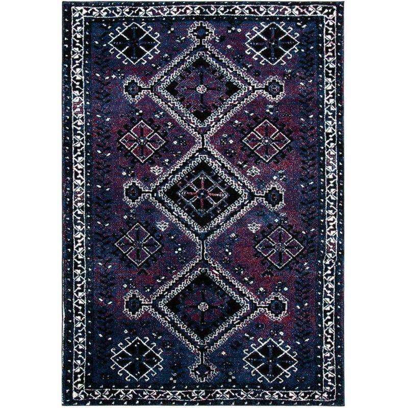 Vintage Hamadan VTH293 Power Loomed Indoor Area Rug - Purple/Black - 5'3"x7'6" - Safavieh