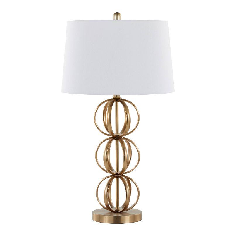 LumiSource (Set of 2) Linx 29" Contemporary Metal Table Lamps: UL Listed, Beige Drum Shade, 5ft Cord