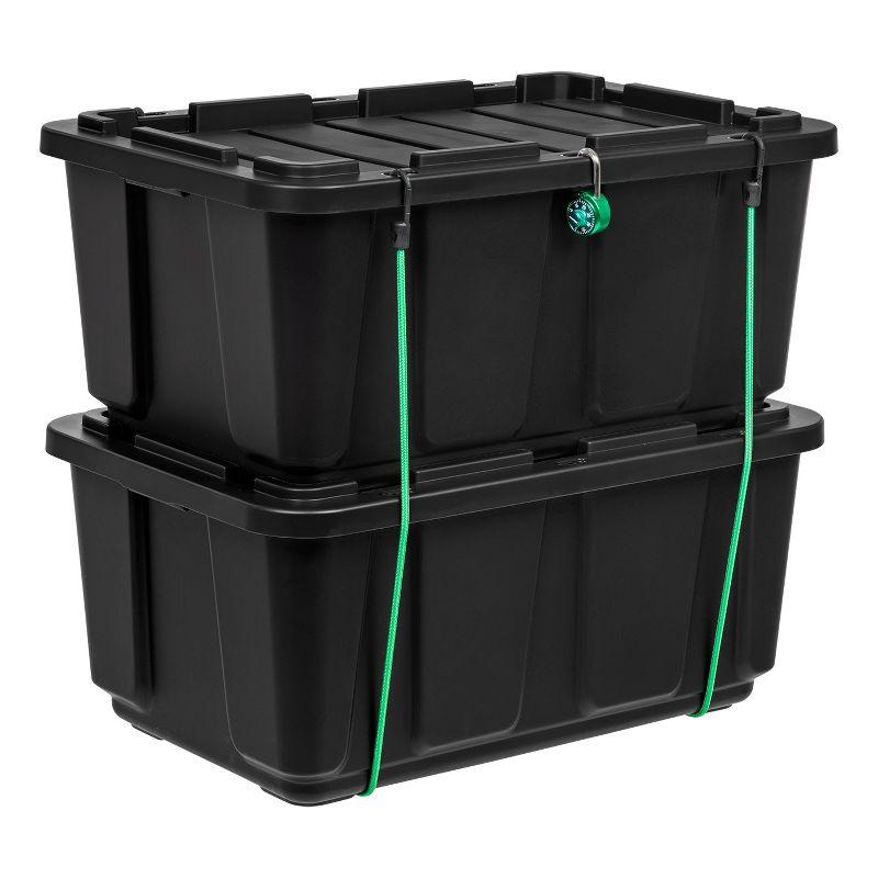 IRIS USA 27Gal Heavy-Duty Storage Plastic Bin Tote Container for Garage with Durable Lid