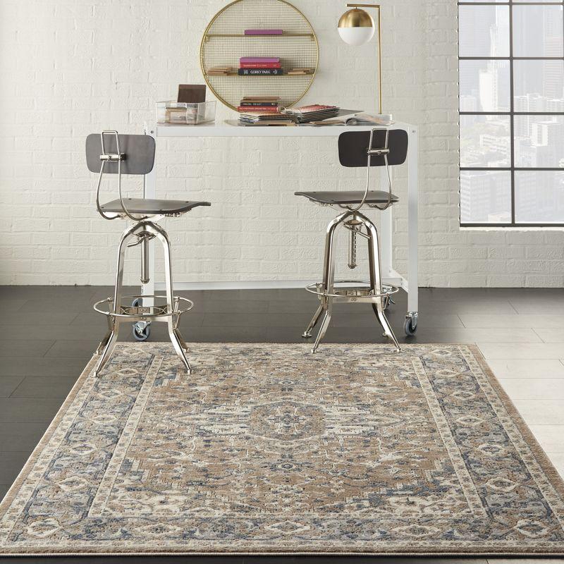 Nourison Concerto Center Medallion Indoor Rug Beige Grey 5'3" x 7'3"