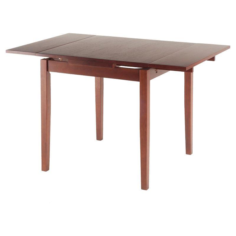 Pulman Extendable Dining Table Wood/Walnut - Winsome: Solid Beechwood, Mid-Century Modern, Seats 4