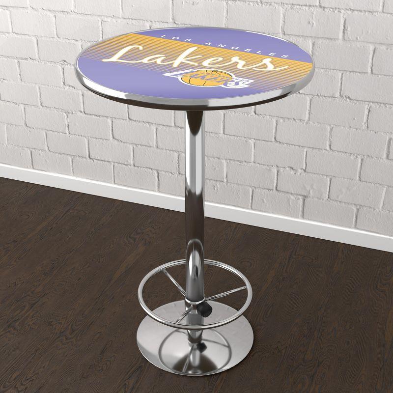 Los Angeles Lakers 42" Contemporary Round Wood & Acrylic Bar Table