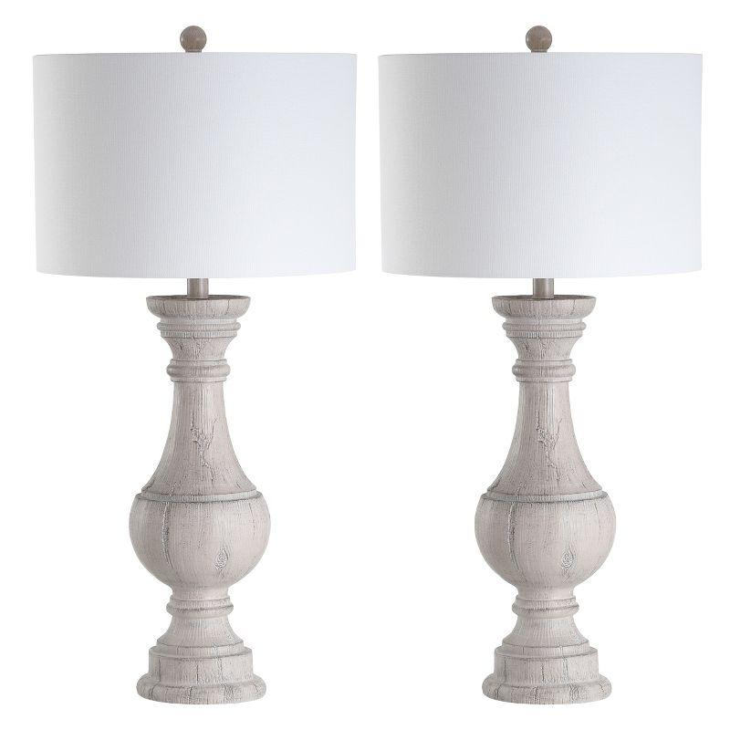 Savion 31.25" White Wash Polyresin Table Lamp Set