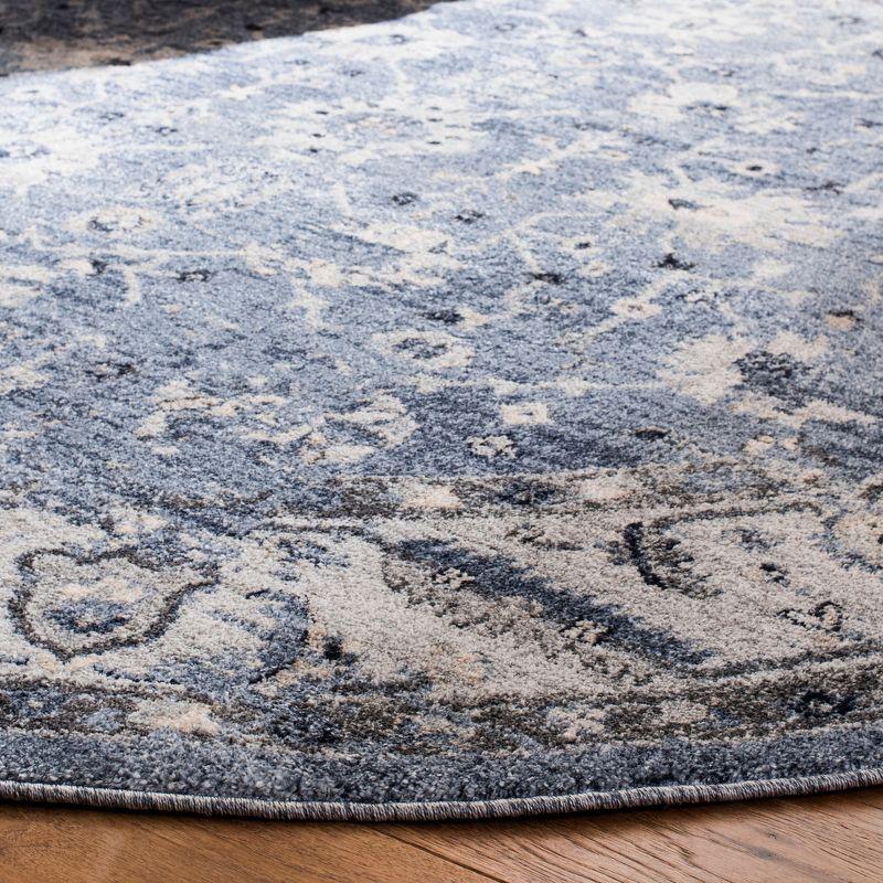Charleston CHL413 Loomed Indoor Area Rug - Navy/Light Grey - 6'7"x6'7" - Safavieh