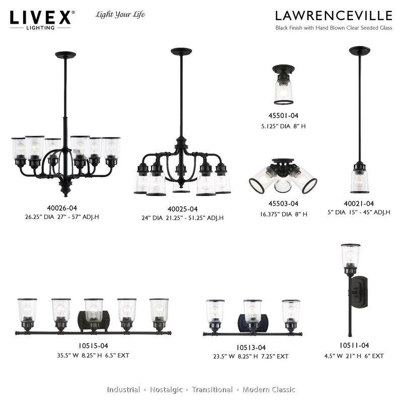 Livex Lighting Lawrenceville 1 - Light Flush Mount in  Black