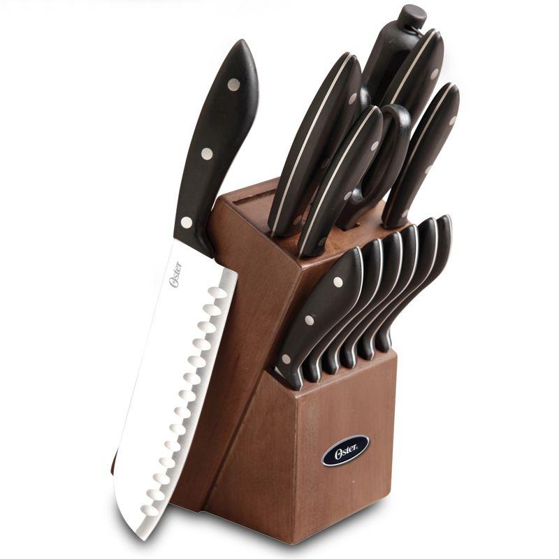 Oster 14-Piece Stainless Steel Cutlery Set with Mahogany Block