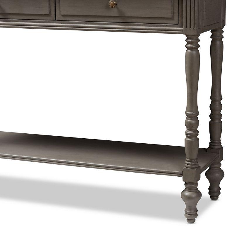Noemie Country Cottage Farmhouse Finished 2 Drawer Console Table Brown - Baxton Studio: Antique Style, Storage Shelf