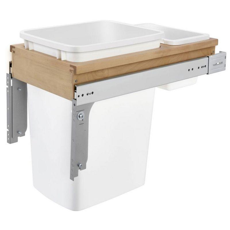 White Plastic Pull-Out Kitchen Waste Container, 22.25"