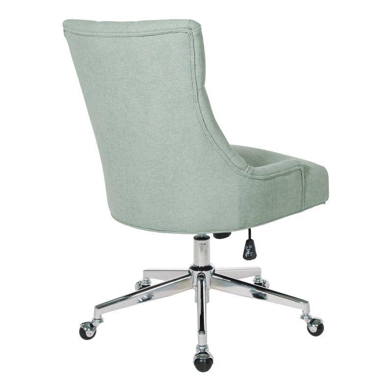 Amelia Office Chair Mint - OSP Home Furnishings: Ergonomic, Swivel, Chrome-Plated Frame, Adjustable Height