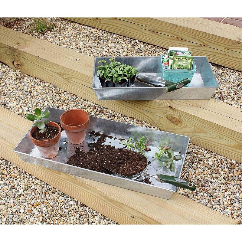 Versatile Galvanized Steel Tray Antique Finish - ACHLA Designs