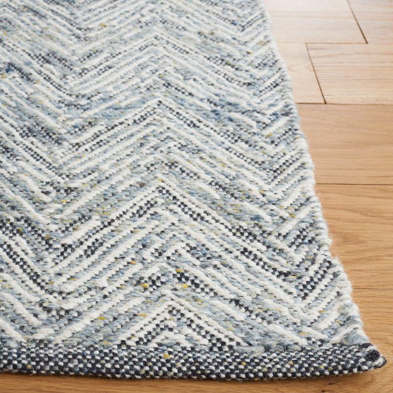 Bohemian Gray Nomadic Flat Woven Wool Area Rug 4' x 6'