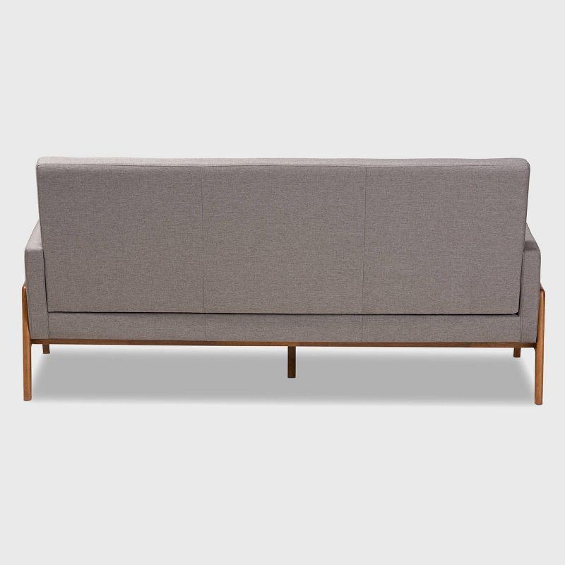 Perris Upholstered Wood Sofa Light Gray/Walnut - Baxton Studio