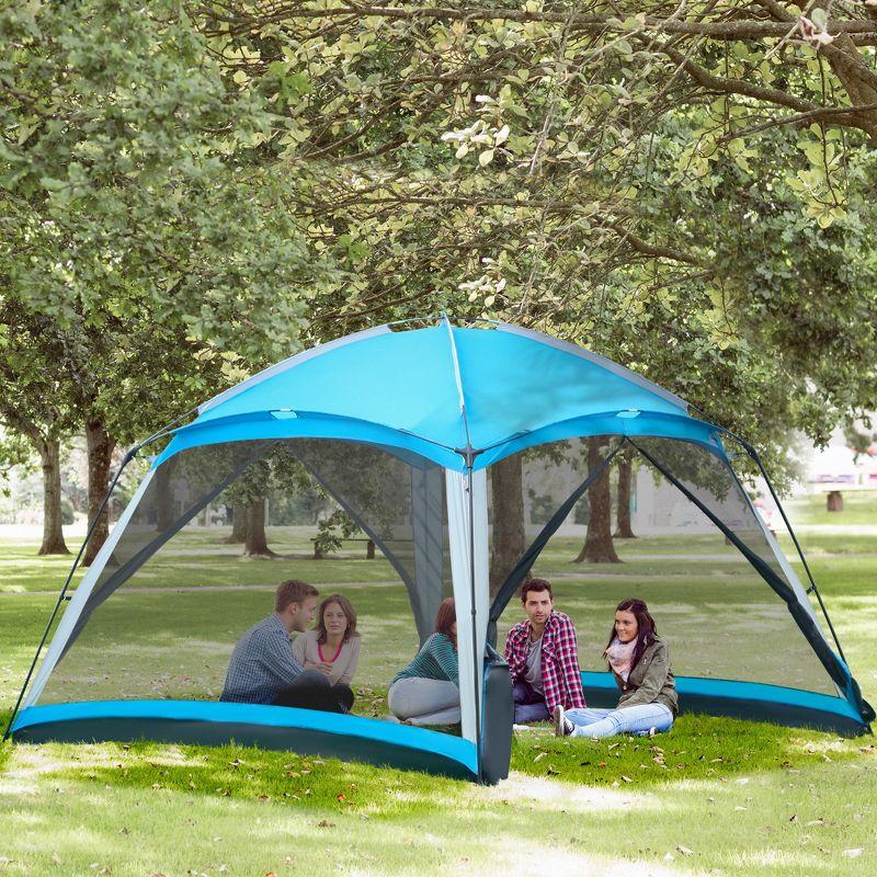 Outsunny 12' x 12' Screen House Room, 8 Person Camping Tent,Backpacking, and Traveling, Easy Set Up